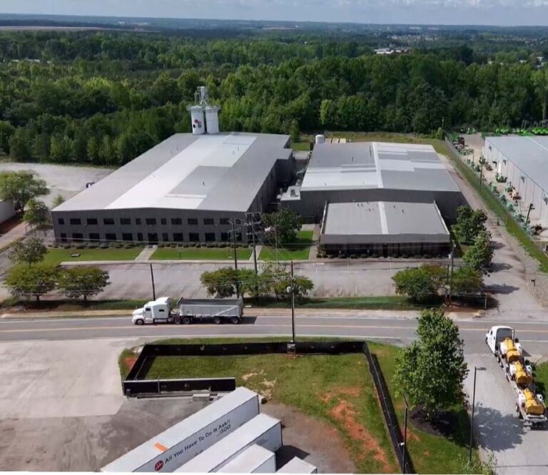 overhead image of industrial buildings